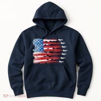 Patriotic Jet Red White Blue Usa Flag 4th Of July Hoodie thumb 0