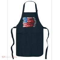 Patriotic Jet Red White Blue Usa Flag 4th Of July Apron thumb 0