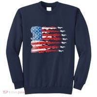 Patriotic Jet Red White Blue Usa Flag 4th Of July Sweatshirt thumb 0