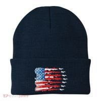 Patriotic Jet Red White Blue Usa Flag 4th Of July Beanie thumb 0