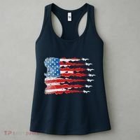 Patriotic Jet Red White Blue Usa Flag 4th Of July Women's Tank Top thumb 3