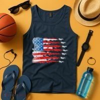 Patriotic Jet Red White Blue Usa Flag 4th Of July Tank Top thumb 4