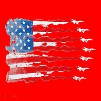 Patriotic Jet Red White Blue Usa Flag 4th Of July Santa Hat thumb 1