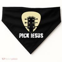 Pick Jesus Religious Musician Idea Guitar Worship USA-Made Doggie Bandana thumb 0