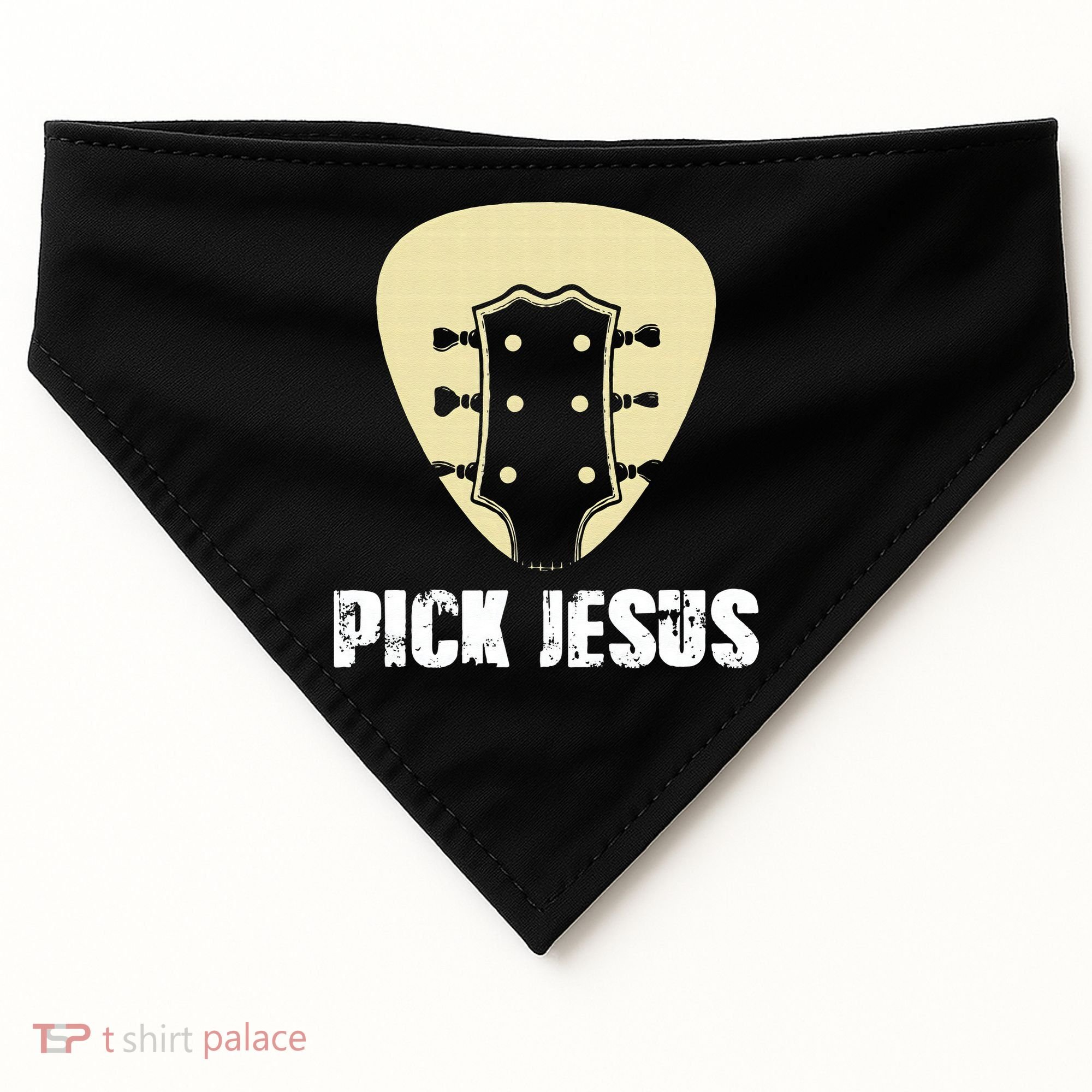 Pick Jesus Religious Musician Idea Guitar Worship USA-Made Doggie Bandana