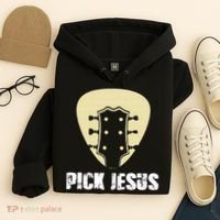 Pick Jesus Religious Musician Idea Guitar Worship Hoodie thumb 4