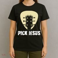 Pick Jesus Religious Musician Idea Guitar Worship T-Shirt thumb 4