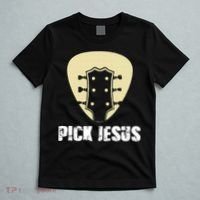 Pick Jesus Religious Musician Idea Guitar Worship T-Shirt thumb 5