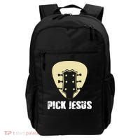 Pick Jesus Religious Musician Idea Guitar Worship Backpack thumb 0