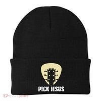 Pick Jesus Religious Musician Idea Guitar Worship Beanie thumb 0