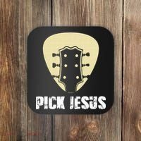 Pick Jesus Religious Musician Idea Guitar Worship Coaster thumb 0