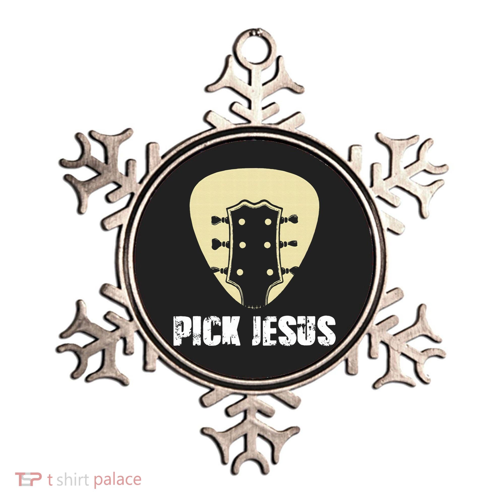 Pick Jesus Religious Musician Idea Guitar Worship Ornament