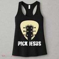 Pick Jesus Religious Musician Idea Guitar Worship Women's Tank Top thumb 3