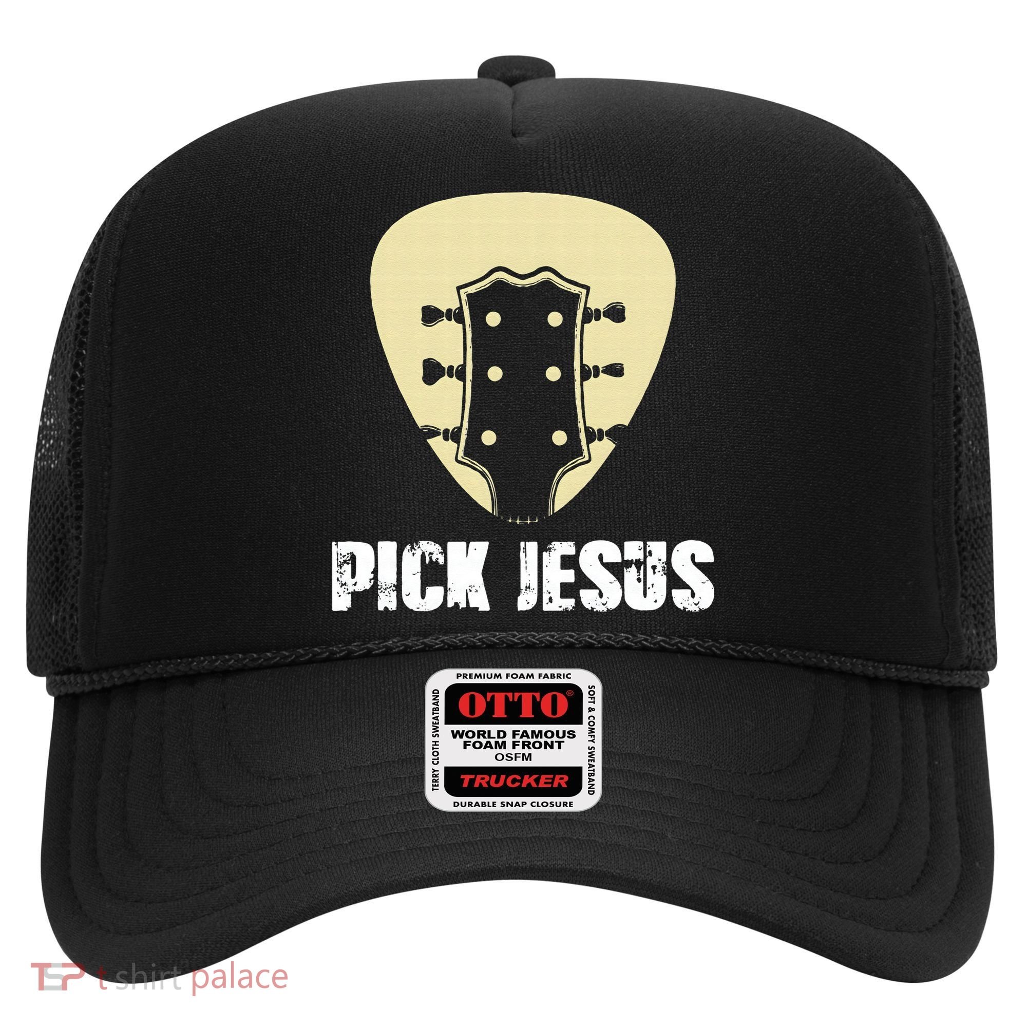 Pick Jesus Religious Musician Idea Guitar Worship Hat