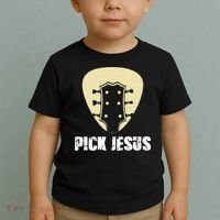 Pick Jesus Religious Musician Idea Guitar Worship Toddler T-Shirt thumb 2