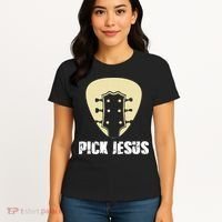 Pick Jesus Religious Musician Idea Guitar Worship Women's T-Shirt thumb 4
