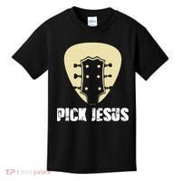 Pick Jesus Religious Musician Idea Guitar Worship Kids T-Shirt thumb 0