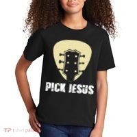 Pick Jesus Religious Musician Idea Guitar Worship Kids T-Shirt thumb 2