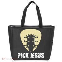 Pick Jesus Religious Musician Idea Guitar Worship Tote Bag thumb 0