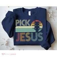 Pick Jesus Religious Musician Idea Guitar Worship Sweatshirt thumb 2