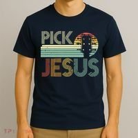 Pick Jesus Religious Musician Idea Guitar Worship T-Shirt thumb 3