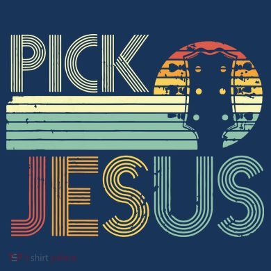 Pick Jesus Religious Musician Idea Guitar Worship Button