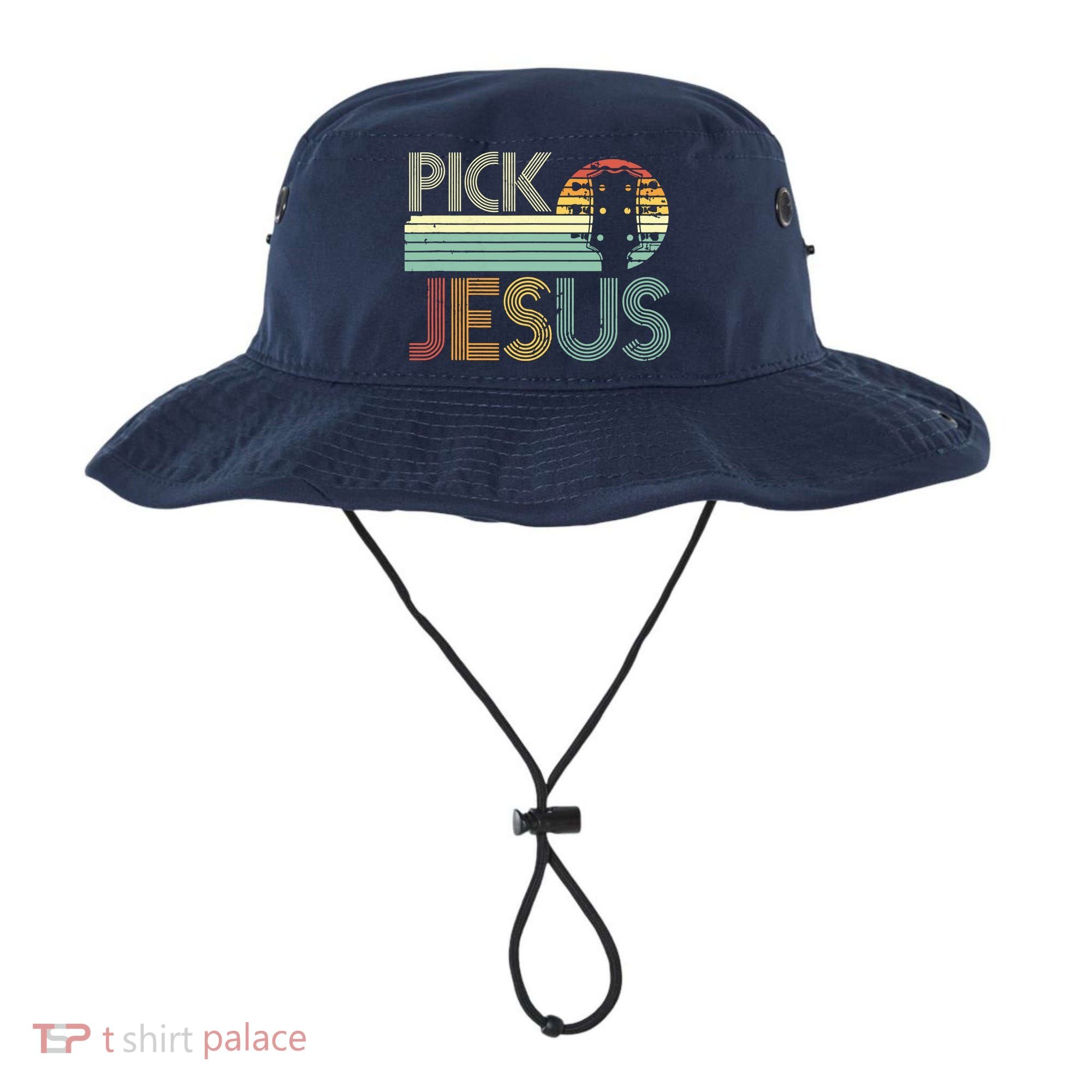 Pick Jesus Religious Musician Idea Guitar Worship Bucket Hat
