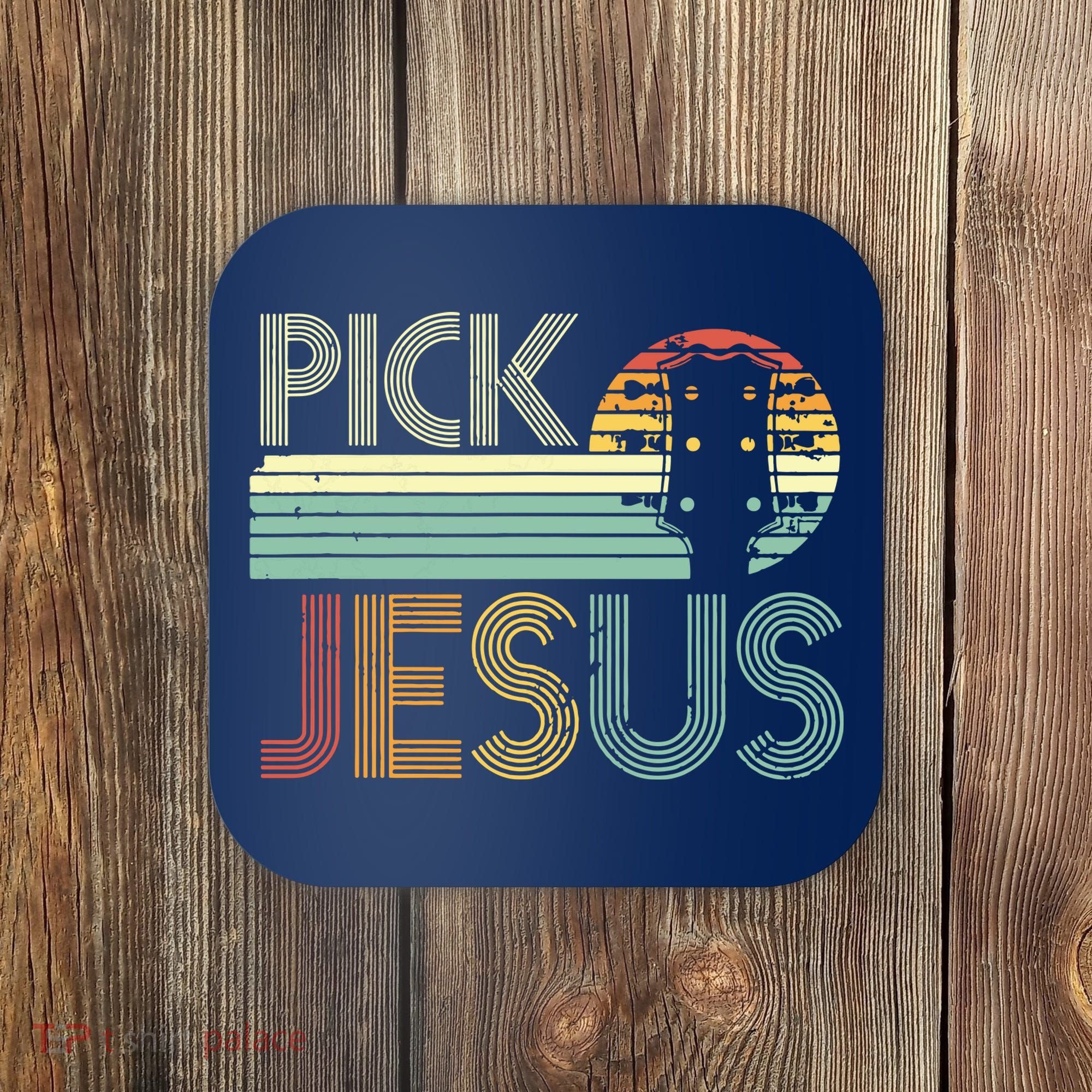 Pick Jesus Religious Musician Idea Guitar Worship Coaster