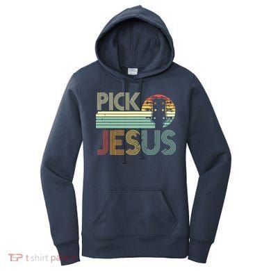 Pick Jesus Religious Musician Idea Guitar Worship Women's Hoodie