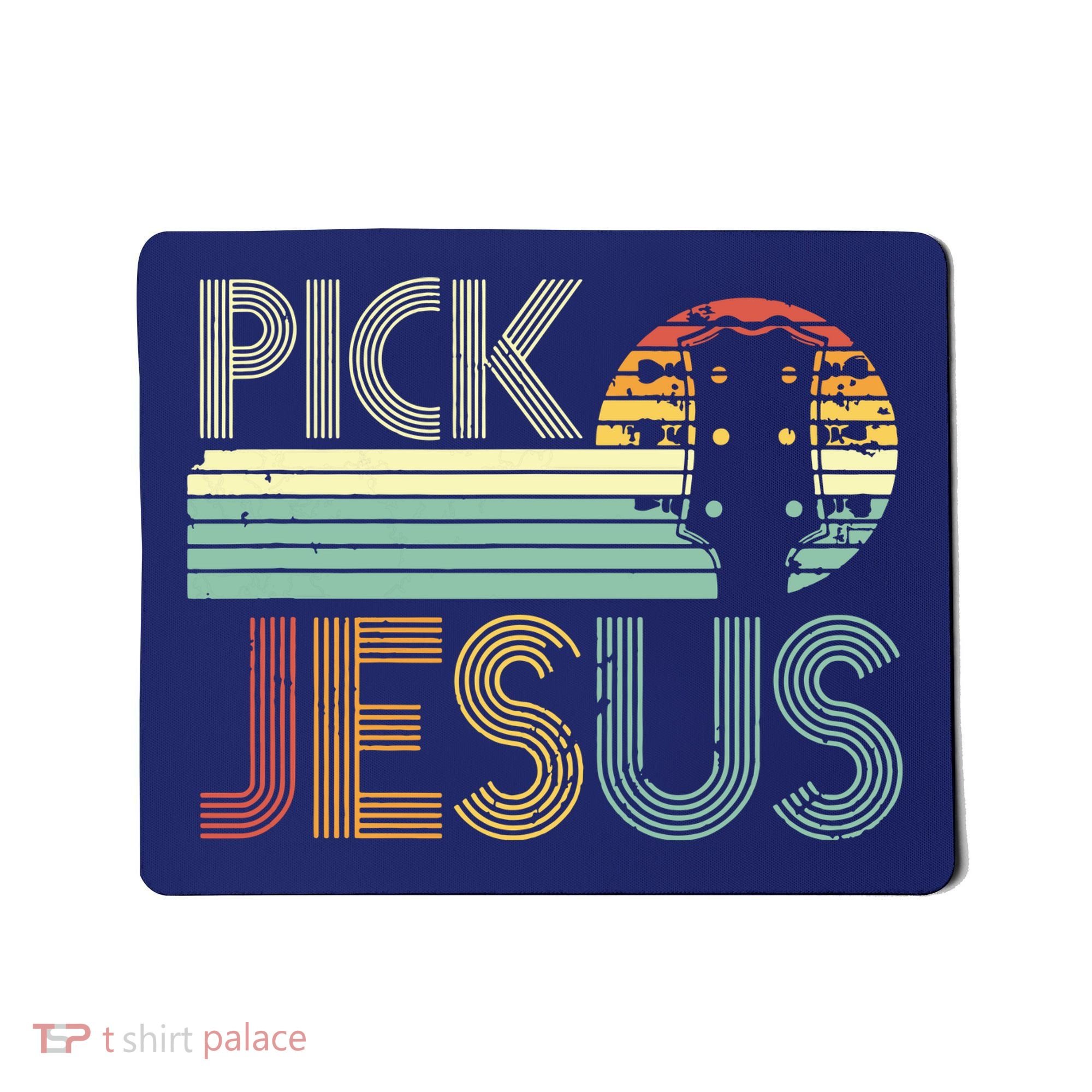 Pick Jesus Religious Musician Idea Guitar Worship Mousepad