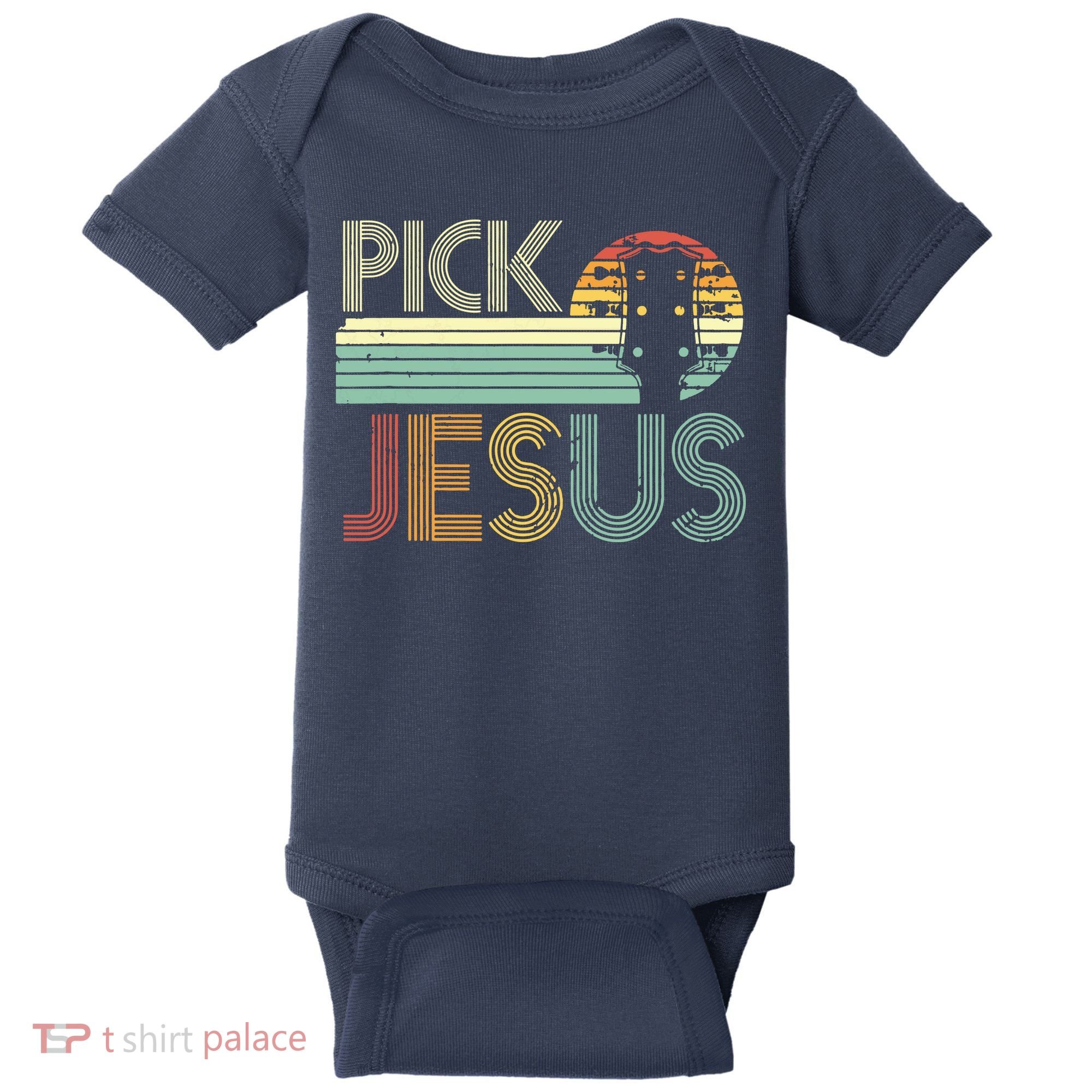 Pick Jesus Religious Musician Idea Guitar Worship Baby Bodysuit