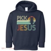 Pick Jesus Religious Musician Idea Guitar Worship Toddler Hoodie thumb 0