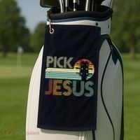 Pick Jesus Religious Musician Idea Guitar Worship Golf Towel thumb 2
