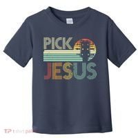 Pick Jesus Religious Musician Idea Guitar Worship Toddler T-Shirt thumb 0