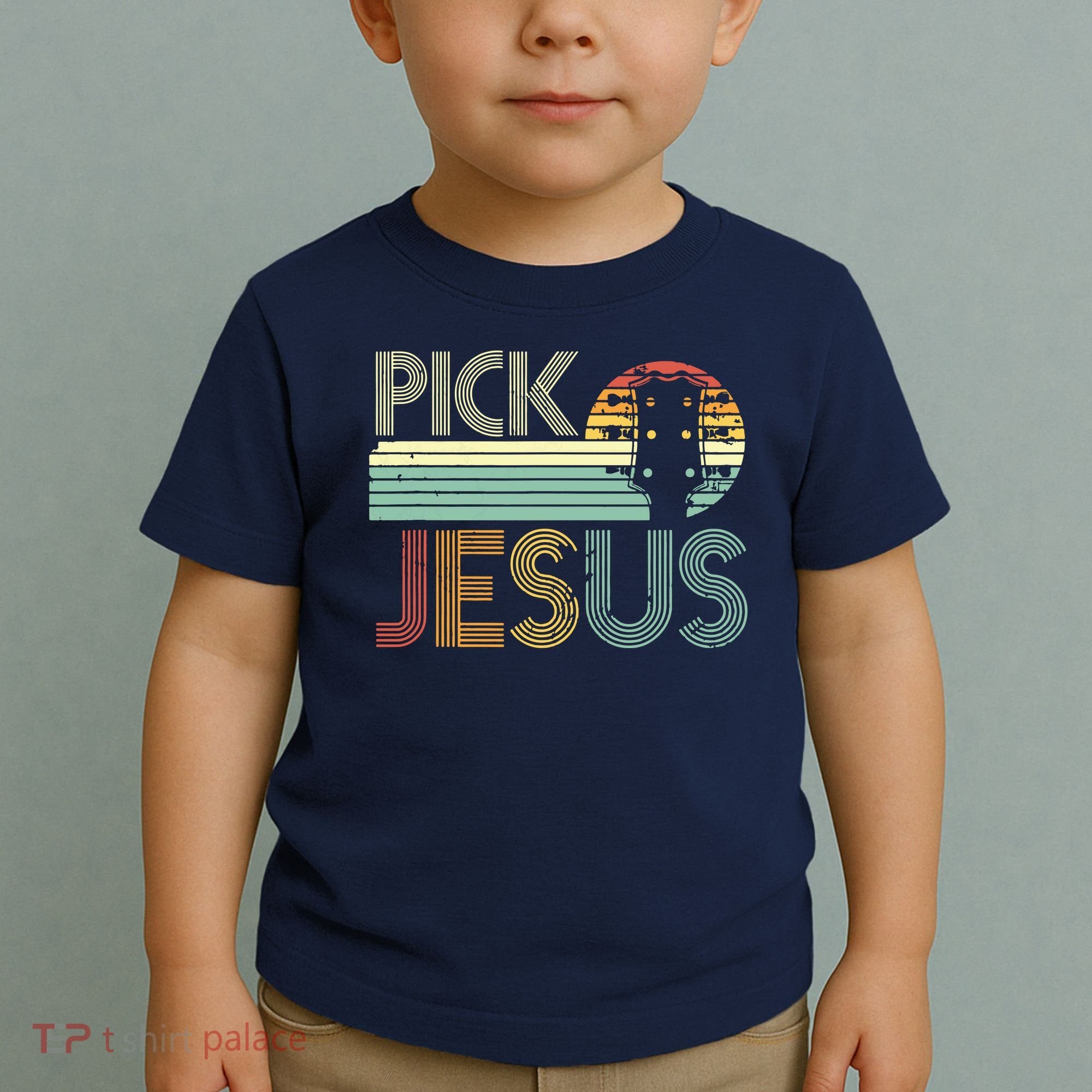 Pick Jesus Religious Musician Idea Guitar Worship Toddler T-Shirt