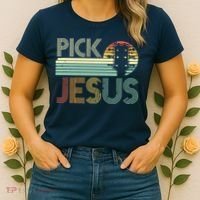 Pick Jesus Religious Musician Idea Guitar Worship Women's T-Shirt thumb 2
