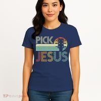 Pick Jesus Religious Musician Idea Guitar Worship Women's T-Shirt thumb 4