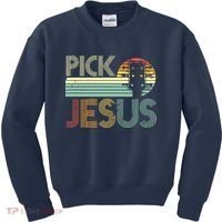 Pick Jesus Religious Musician Idea Guitar Worship Kids Sweatshirt thumb 0