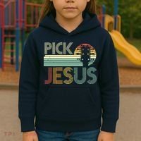 Pick Jesus Religious Musician Idea Guitar Worship Kids Hoodie thumb 3