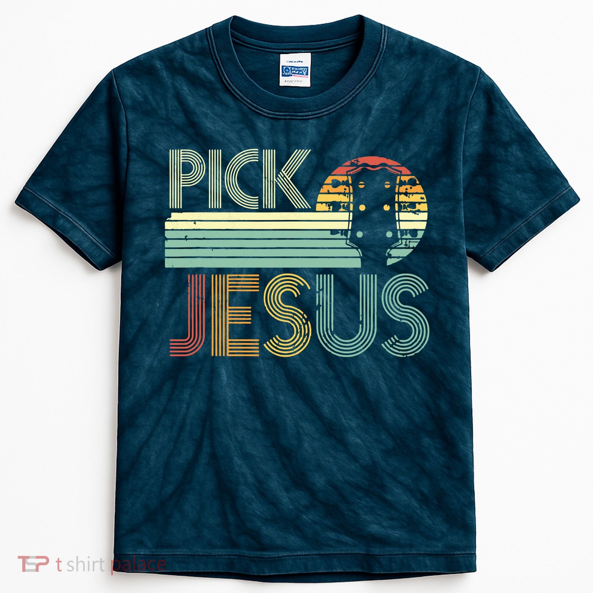 Pick Jesus Religious Musician Idea Guitar Worship Kids Tie-Dye T-Shirt