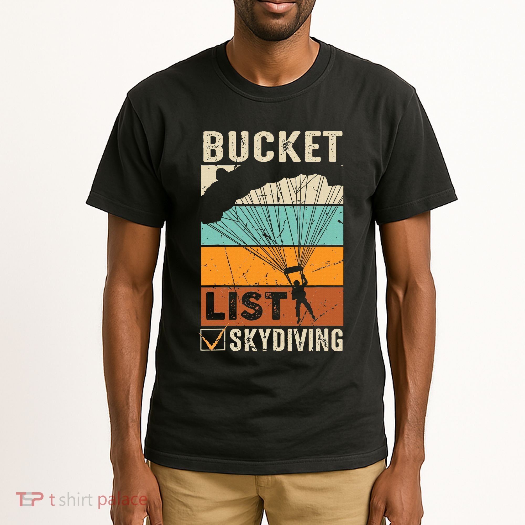 Parachute Jump Skydiver Instructor Bucket Lists Skydiving Tall T-Shirt