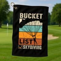 Parachute Jump Skydiver Instructor Bucket Lists Skydiving Golf Towel thumb 1