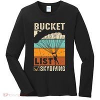 Parachute Jump Skydiver Instructor Bucket Lists Skydiving Women's Long Sleeve Shirt thumb 0