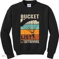 Parachute Jump Skydiver Instructor Bucket Lists Skydiving Kids Sweatshirt thumb 0
