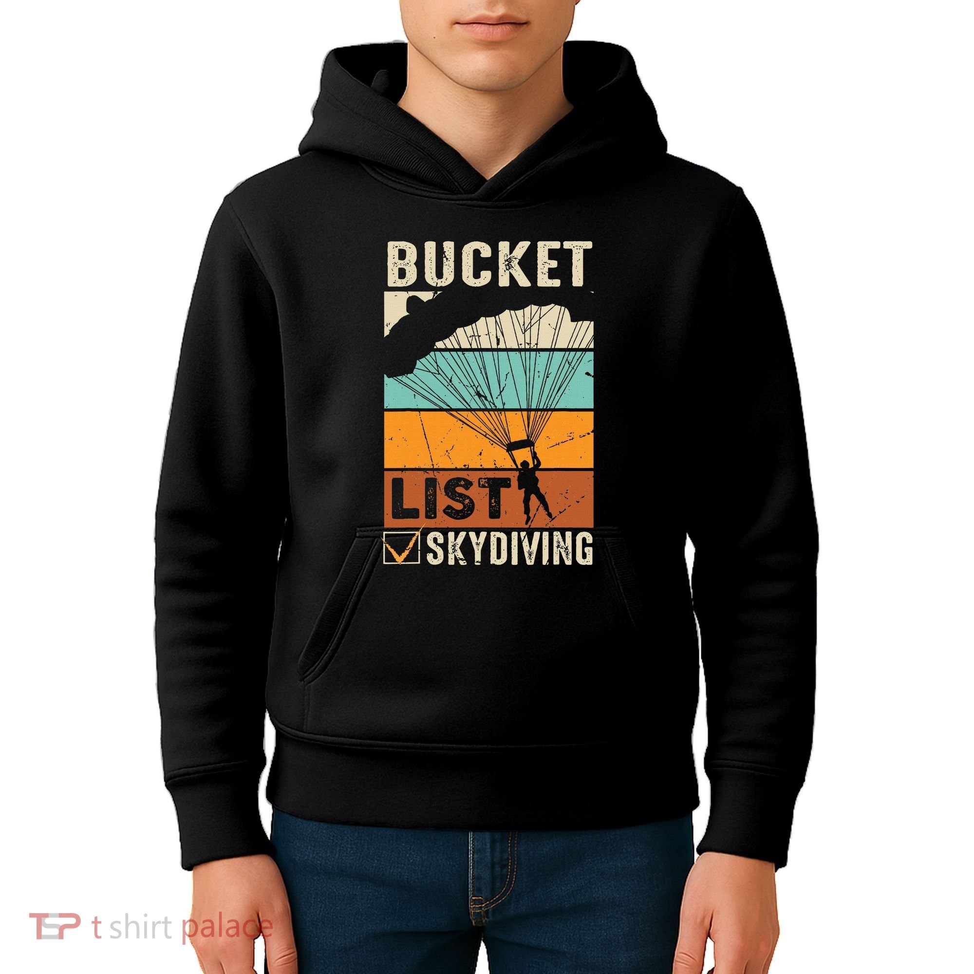Parachute Jump Skydiver Instructor Bucket Lists Skydiving Kids Hoodie