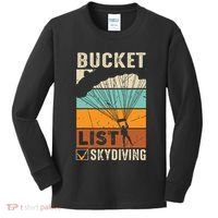 Parachute Jump Skydiver Instructor Bucket Lists Skydiving Kids Long Sleeve Shirt thumb 0