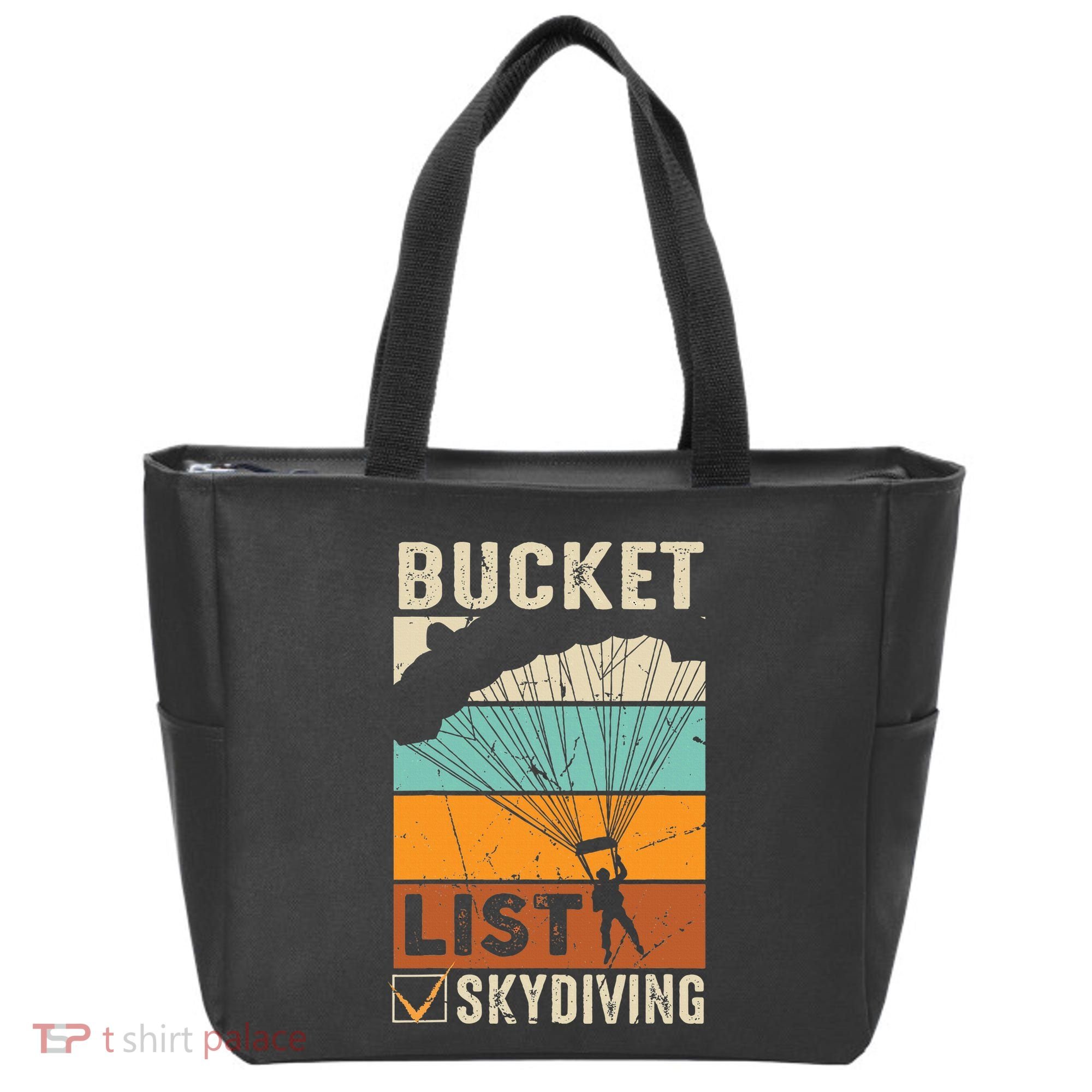 Parachute Jump Skydiver Instructor Bucket Lists Skydiving Tote Bag