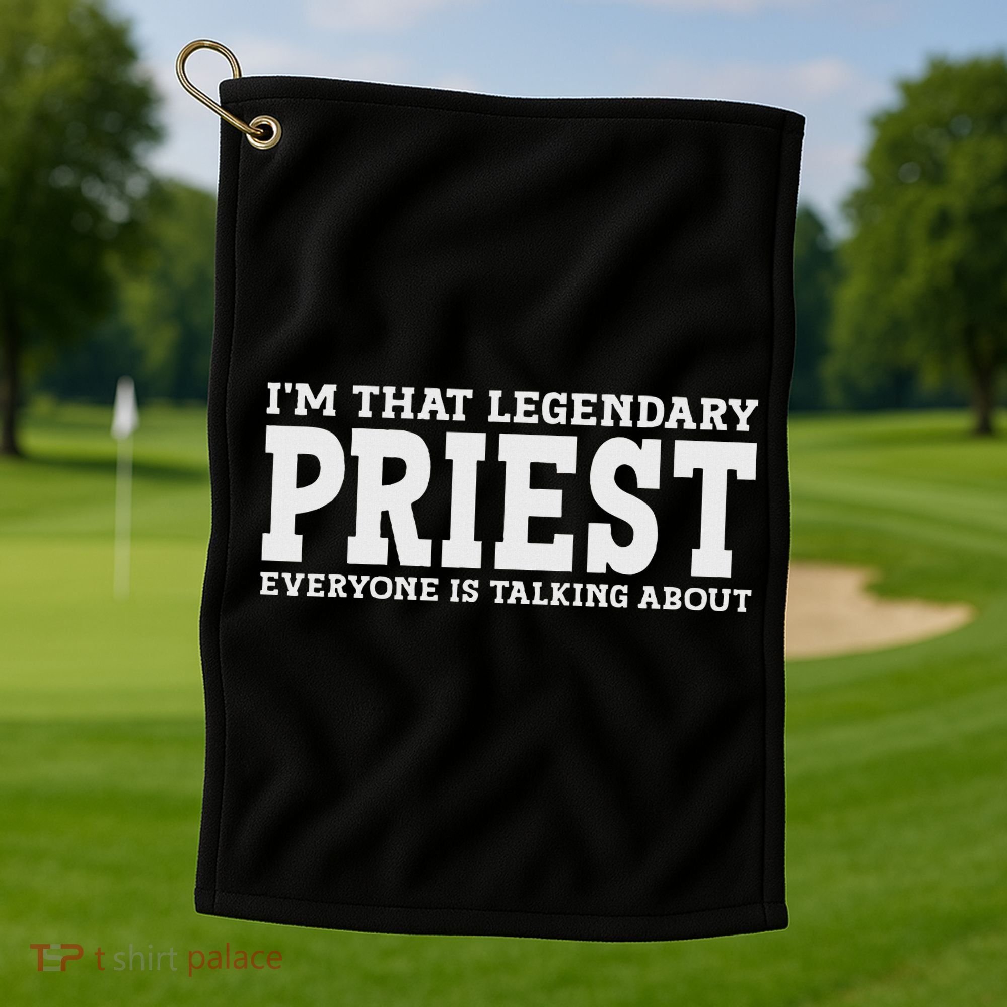 Priest Job Title Employee Funny Worker Profession Priest Golf Towel