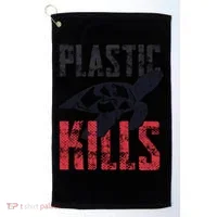 Plastic Kills A Turtle Lover Meaningful Gift Golf Towel thumb 0