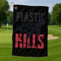 Plastic Kills A Turtle Lover Meaningful Gift Golf Towel thumb 1